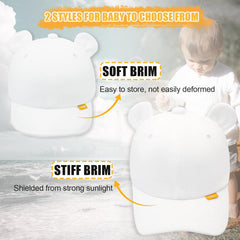 Dicry Toddler Boy Baseball Cap Baby Sun Soft Caps Girl Cute Bear Ear Hat Kid Summer Adjustable Hats for Infant