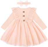 Dicry Toddler Baby Girl's Tutu Dress Fall Outfits Knit Long Sleeve Princess Clothes 3-24 Month