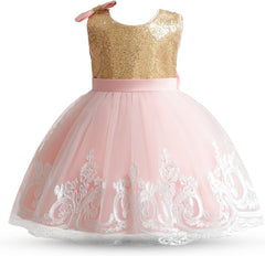 Dicry Girls' Tulle Flower Princess Wedding Dress for Toddler and Baby Girl baby dress