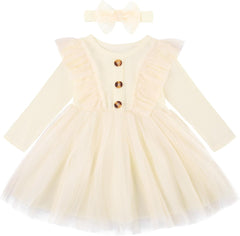 Dicry Toddler Baby Girl's Tutu Dress Fall Outfits Knit Long Sleeve Princess Clothes 3-24 Month