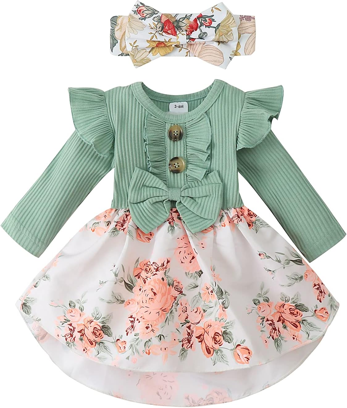 baby girl spring dresses Dicry Toddler Baby Girl Dress Floral Ruffle Sleeve Casual Beach Sundress Pr