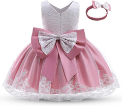 Dicry Girls' Tulle Flower Princess Wedding Dress for Toddler and Baby Girl baby dress