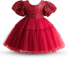 Dicry Girls' Tulle Flower Princess Wedding Dress for Toddler and Baby Girl baby dress