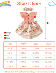 Dicry Toddler Baby Girl Dress Floral Ruffle Sleeve Casual Beach Sundress Princess Skirt Clothes Summer Outfits Newborn Dresses