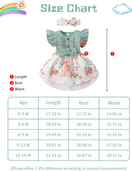 Dicry Toddler Baby Girl Dress Floral Ruffle Sleeve Casual Beach Sundress Princess Skirt Clothes Summer Outfits Newborn Dresses