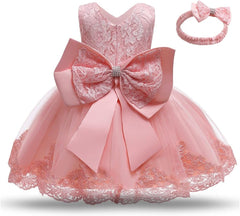 Dicry Girls' Tulle Flower Princess Wedding Dress for Toddler and Baby Girl baby dress