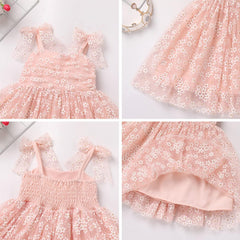 Dicry Baby Girls Tutu Dress Summer Sleeveless Backless Princess Birthday Party Dresses Sequin Ruffle Tulle Bowknot Sundress