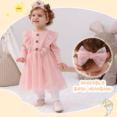 Dicry Toddler Baby Girl's Tutu Dress Fall Outfits Knit Long Sleeve Princess Clothes 3-24 Month