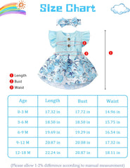 Dicry Toddler Baby Girl Dress Floral Ruffle Sleeve Casual Beach Sundress Princess Skirt Clothes Summer Outfits Newborn Dresses