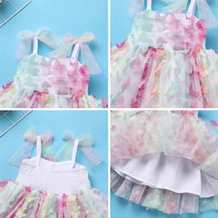 Dicry Baby Girls Tutu Dress Summer Sleeveless Backless Princess Birthday Party Dresses Sequin Ruffle Tulle Bowknot Sundress