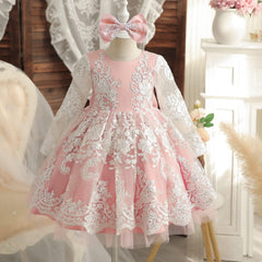 Dicry Girls' Tulle Flower Princess Wedding Dress for Toddler and Baby Girl baby dress