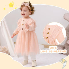 Dicry Toddler Baby Girl's Tutu Dress Fall Outfits Knit Long Sleeve Princess Clothes 3-24 Month