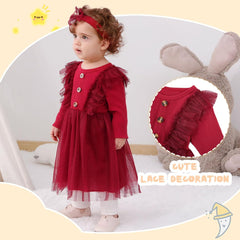 Dicry Toddler Baby Girl's Tutu Dress Fall Outfits Knit Long Sleeve Princess Clothes 3-24 Month