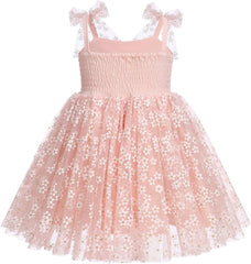 Dicry Baby Girls Tutu Dress Summer Sleeveless Backless Princess Birthday Party Dresses Sequin Ruffle Tulle Bowknot Sundress