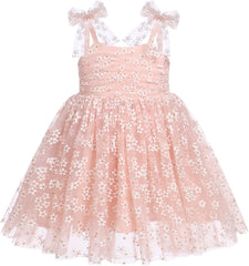 Dicry Baby Girls Tutu Dress Summer Sleeveless Backless Princess Birthday Party Dresses Sequin Ruffle Tulle Bowknot Sundress