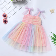 Dicry Baby Girls Tutu Dress Summer Sleeveless Backless Princess Birthday Party Dresses Sequin Ruffle Tulle Bowknot Sundress