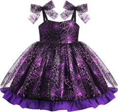 Dicry Baby Girls Tutu Dress Summer Sleeveless Backless Princess Birthday Party Dresses Sequin Ruffle Tulle Bowknot Sundress