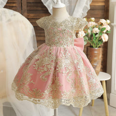 Dicry Girls' Tulle Flower Princess Wedding Dress for Toddler and Baby Girl baby dress