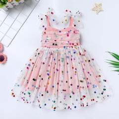 Dicry Baby Girls Tutu Dress Summer Sleeveless Backless Princess Birthday Party Dresses Sequin Ruffle Tulle Bowknot Sundress