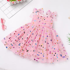 Dicry Baby Girls Tutu Dress Summer Sleeveless Backless Princess Birthday Party Dresses Sequin Ruffle Tulle Bowknot Sundress