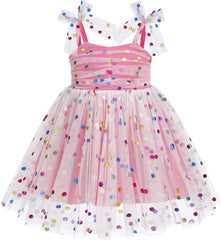 Dicry Baby Girls Tutu Dress Summer Sleeveless Backless Princess Birthday Party Dresses Sequin Ruffle Tulle Bowknot Sundress