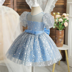 Dicry Girls' Tulle Flower Princess Wedding Dress for Toddler and Baby Girl baby dress