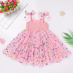 Dicry Baby Girls Tutu Dress Summer Sleeveless Backless Princess Birthday Party Dresses Sequin Ruffle Tulle Bowknot Sundress