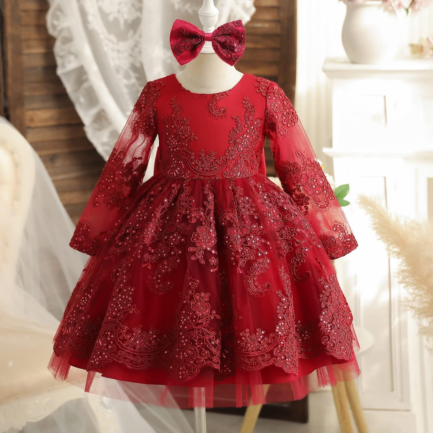Dicry Girls' Tulle Flower Princess Wedding Dress for Toddler and Baby Dicry Girls' Tulle Flower Princess Wedding Dress for Toddler and Baby