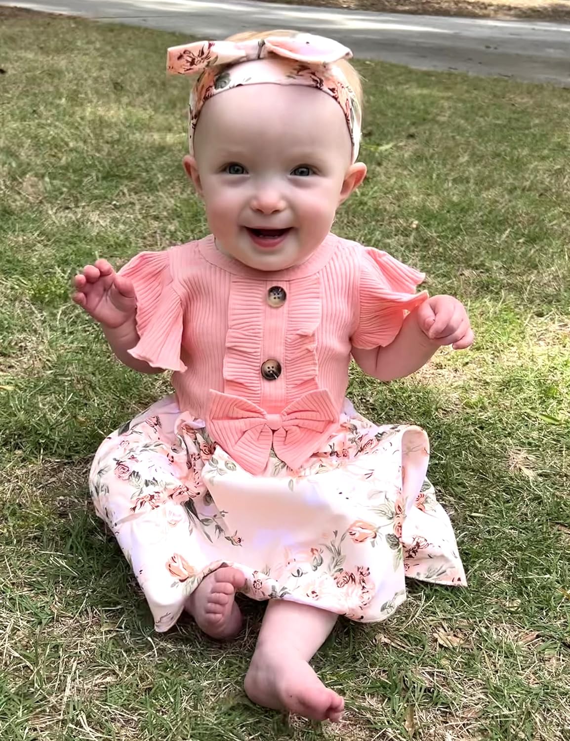 newborn pink dress Baby Girl Lace Set, 4 Pieces Outfit for Special Occasions (US, Age, 0 Months, Pink, Ivory, Pearl.): Clothing, Shoes & Jewelry 3 cm error due to manual measurement Newborn Baby Pink Dress