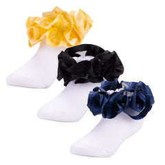 Dicry Toddler Girls Double Lace Socks with Ripple Cuffs and Big Ruffle for Infants and Kids