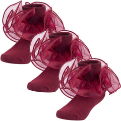 3 Pairs-Wine Red